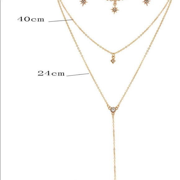 🆕💜STAR CHOKER WITH TEAR DROP CHAIN🆕💜 - Picture 2 of 2